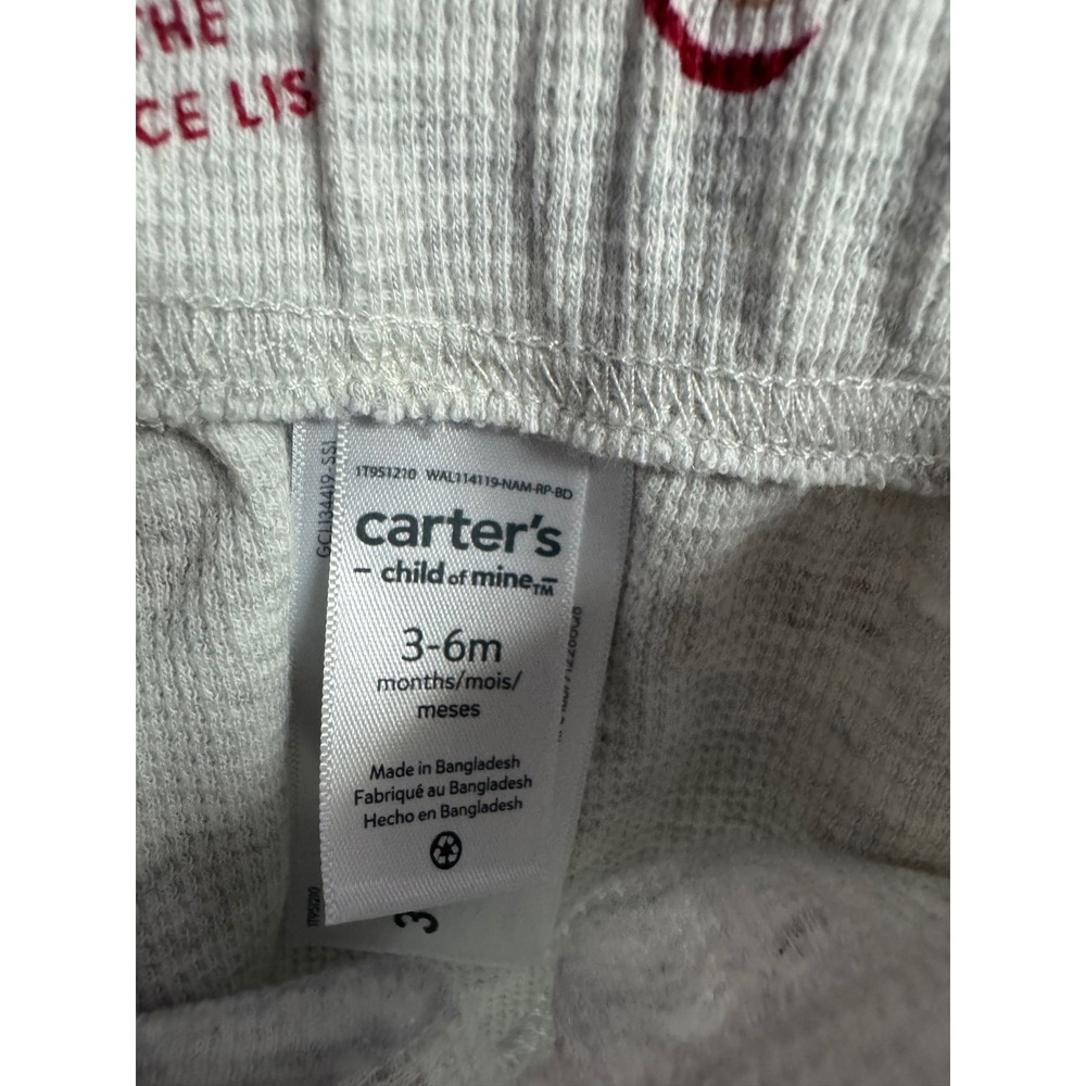 Carters Child of Mine Baby Boys Red Santa Sweatshirt and Grey Joggers Set 3-6M - Picture 2 of 6